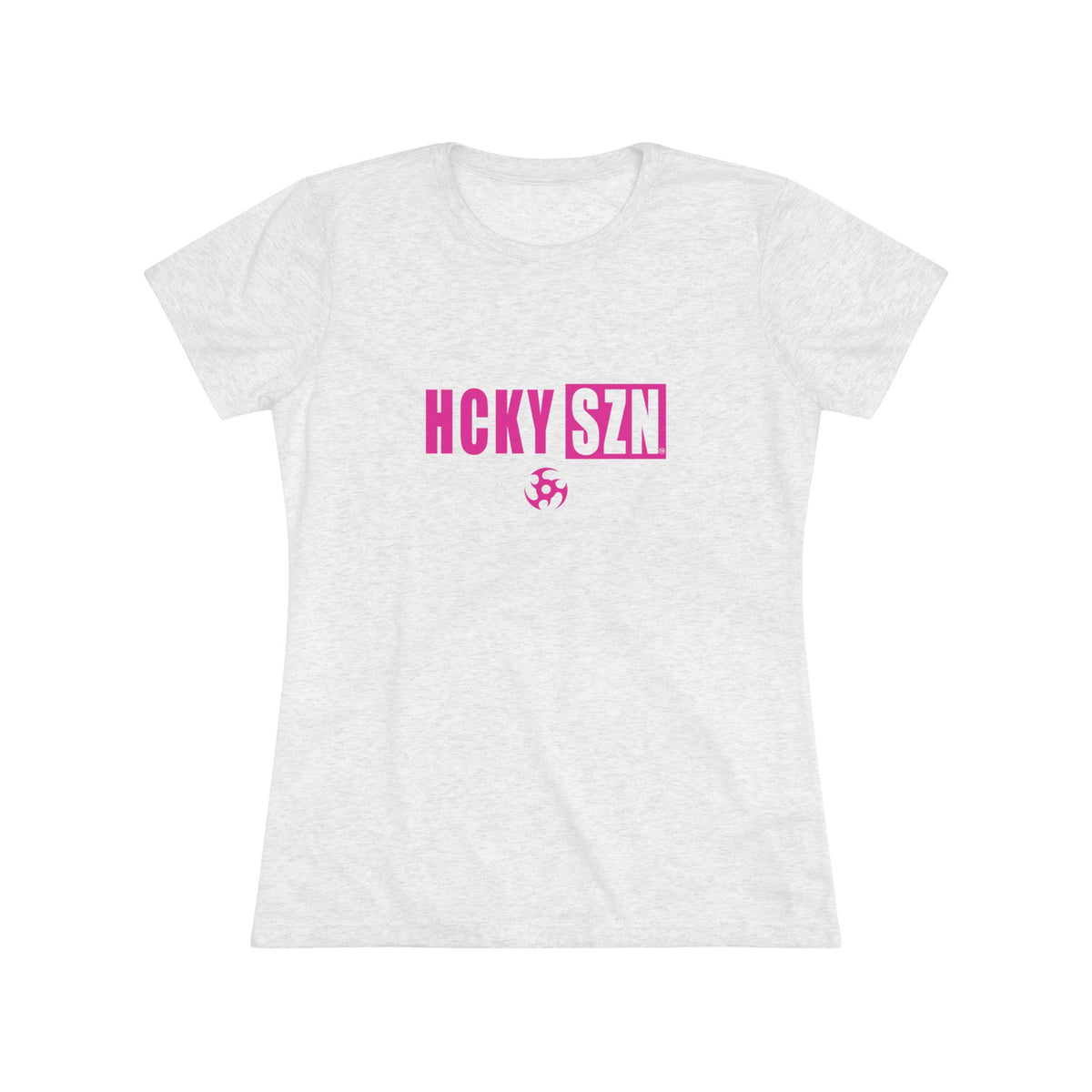 Women’s Hockey Vibe Triblend Tee (Hot Pink Logo)
