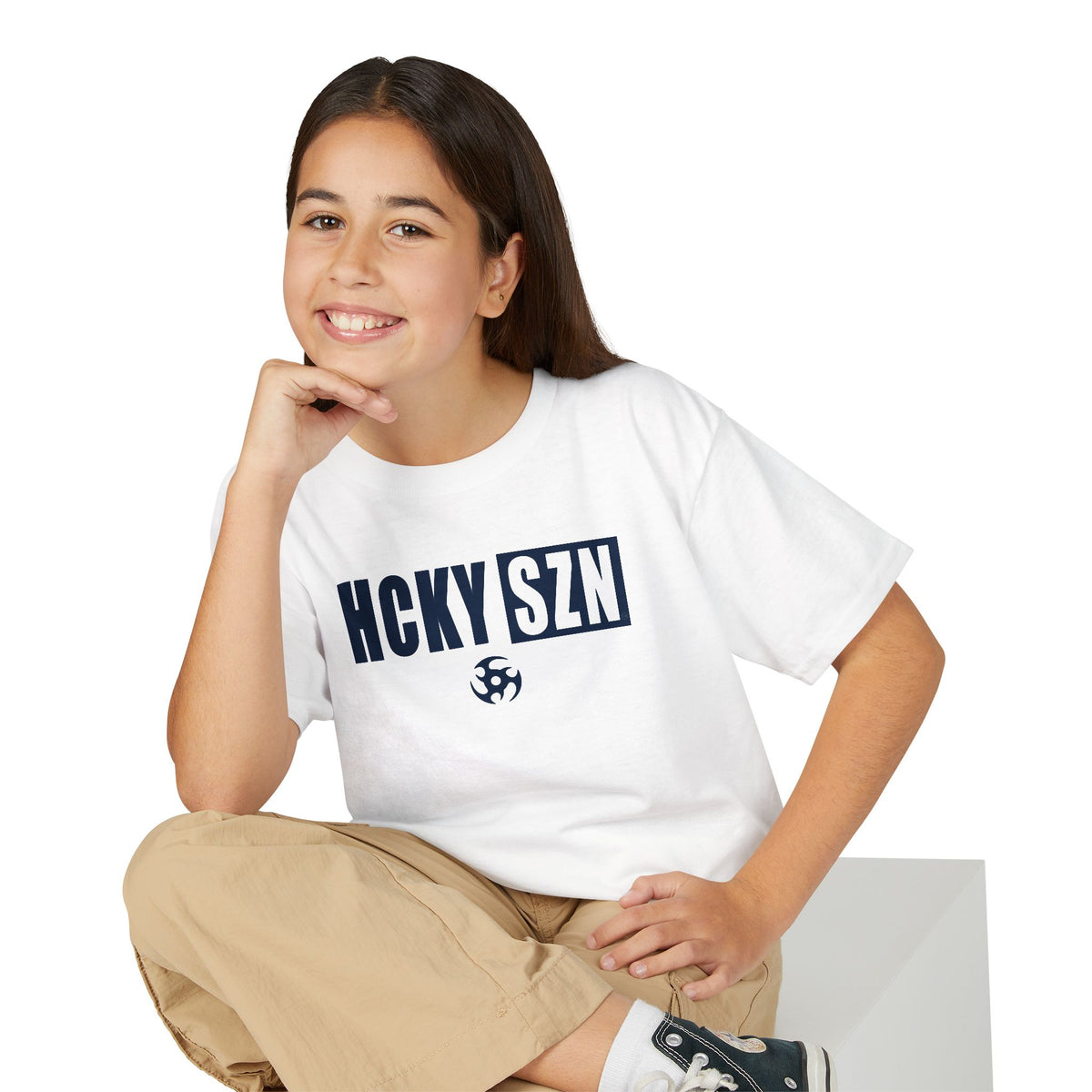 Youth HCKY SZN DryBlend Tee Shirt (Navy Logo) - Various Colors