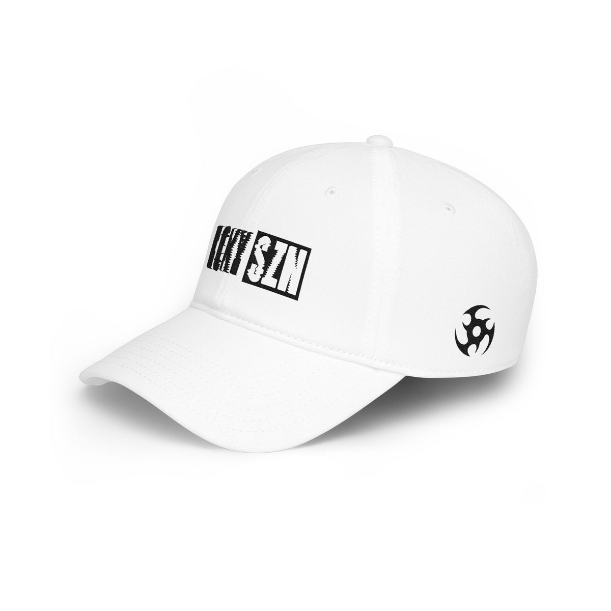 HCKY SZN Low Profile Embroidered Baseball Cap - White (Black Logo)