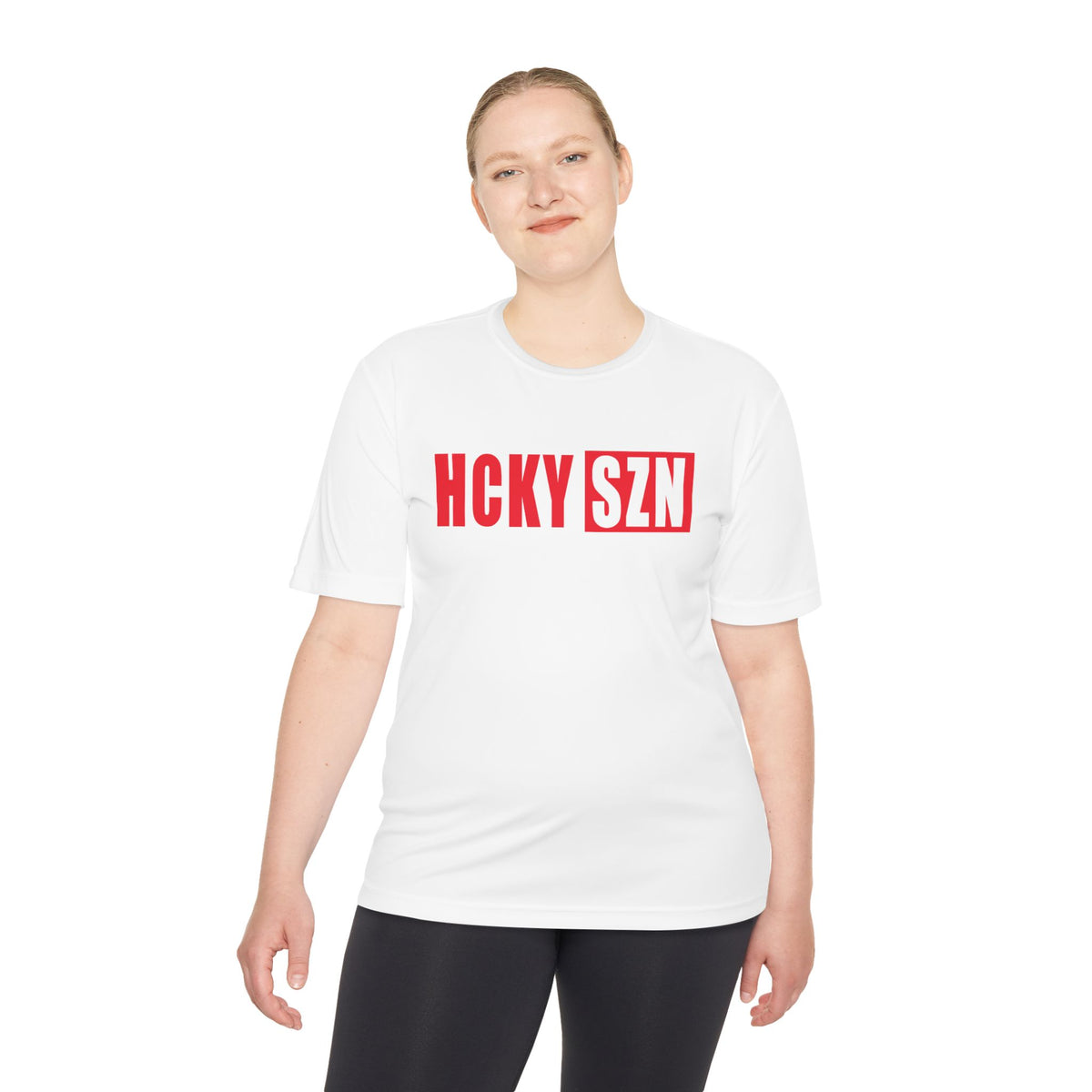 HCKYSZN (Flagship Logo) Adult Performance Tee - White/Cherry