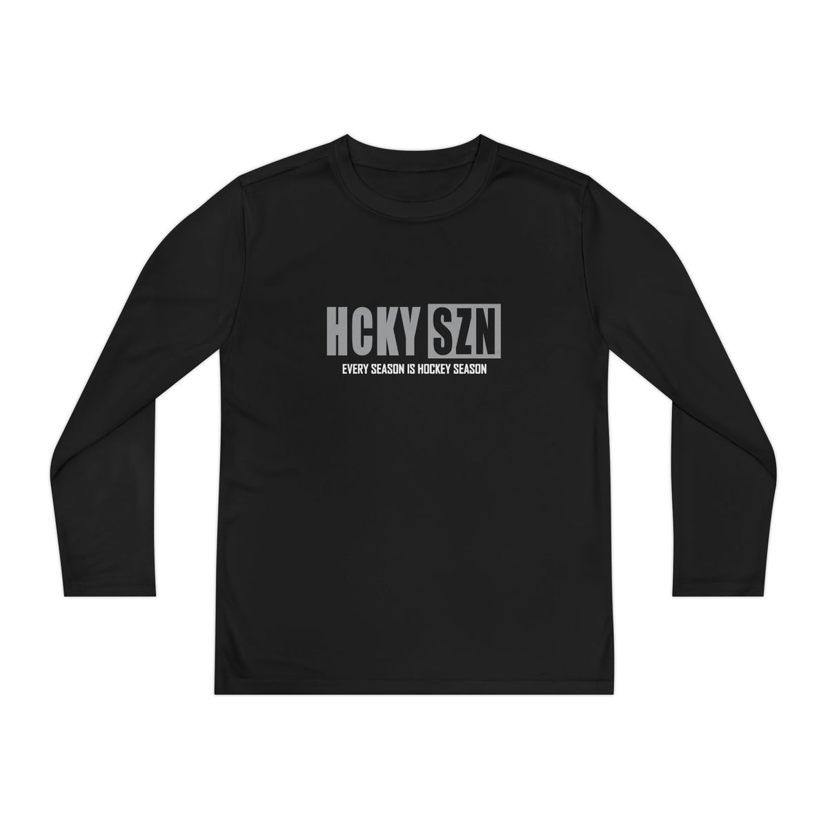 Every Season is HCKY SZN Youth Competitor Long Sleeve Tee (Grey Logo) - Various Colors