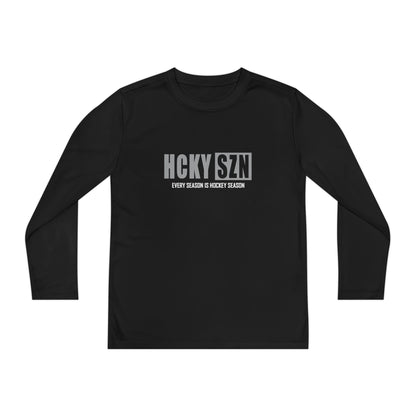 Every Season is HCKY SZN Youth Competitor Long Sleeve Tee (Grey Logo) - Various Colors