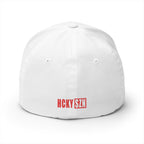 Upside Down HCKY SZN Embroidered Flex Fit Hat (White/Red)