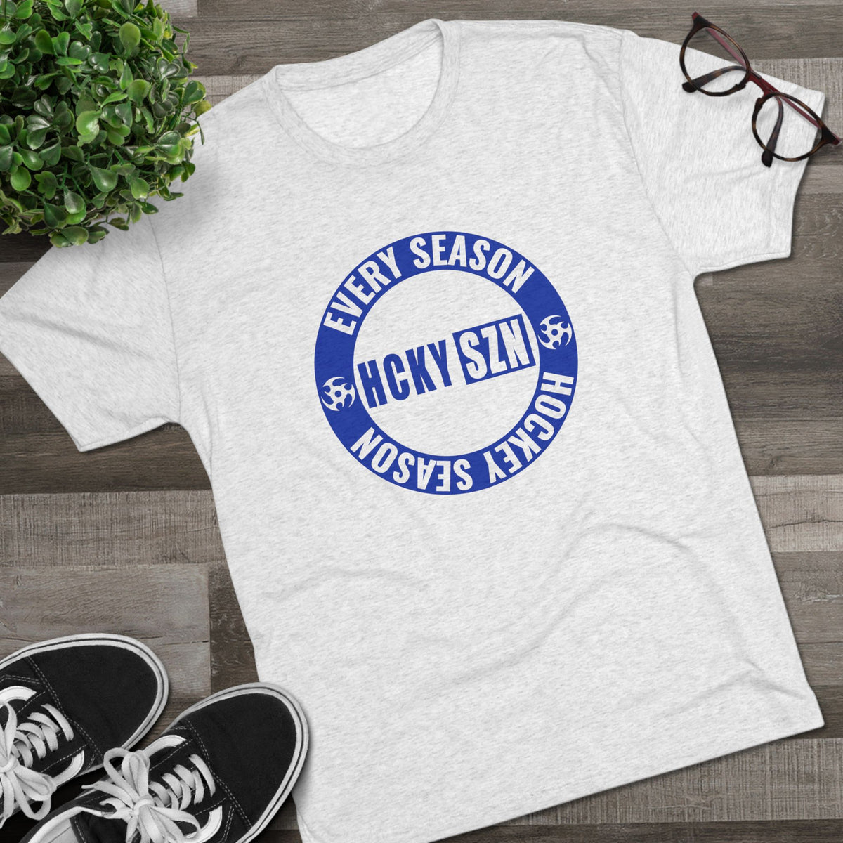 HCKY SZN Circle Logo TriBlend Tee Shirt (Royal Blue) - Various Colors