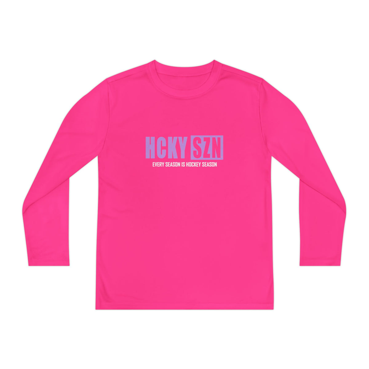 Every Season is HCKY SZN Youth Competitor Long Sleeve Tee (Lavender Logo) - Various Colors