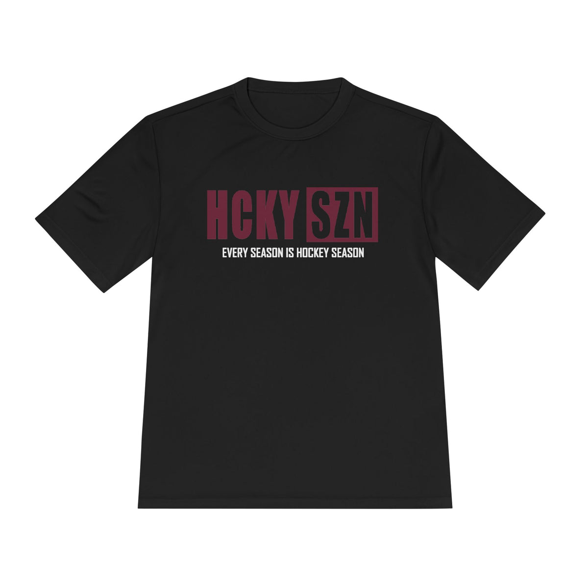 HCKYSZN Every Season Adult Performance Tee - Black/Maroon