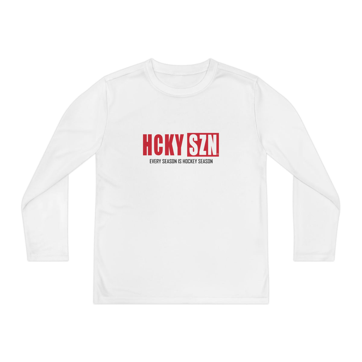 Every Season is HCKY SZN Youth Competitor Long Sleeve Tee (Red Logo) - Various Colors