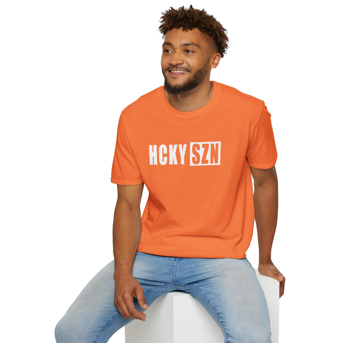 HCKY SZN Softstyle Tee Shirt (Heather Orange)