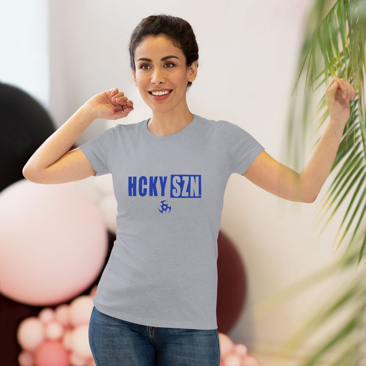 Women’s Hockey Vibe Triblend Tee (Royal Blue Logo)