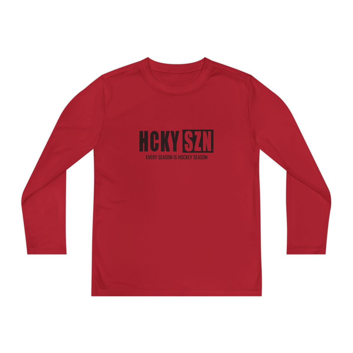 Every Season is HCKY SZN Youth Competitor Long Sleeve Tee (Black Logo) - Various Colors
