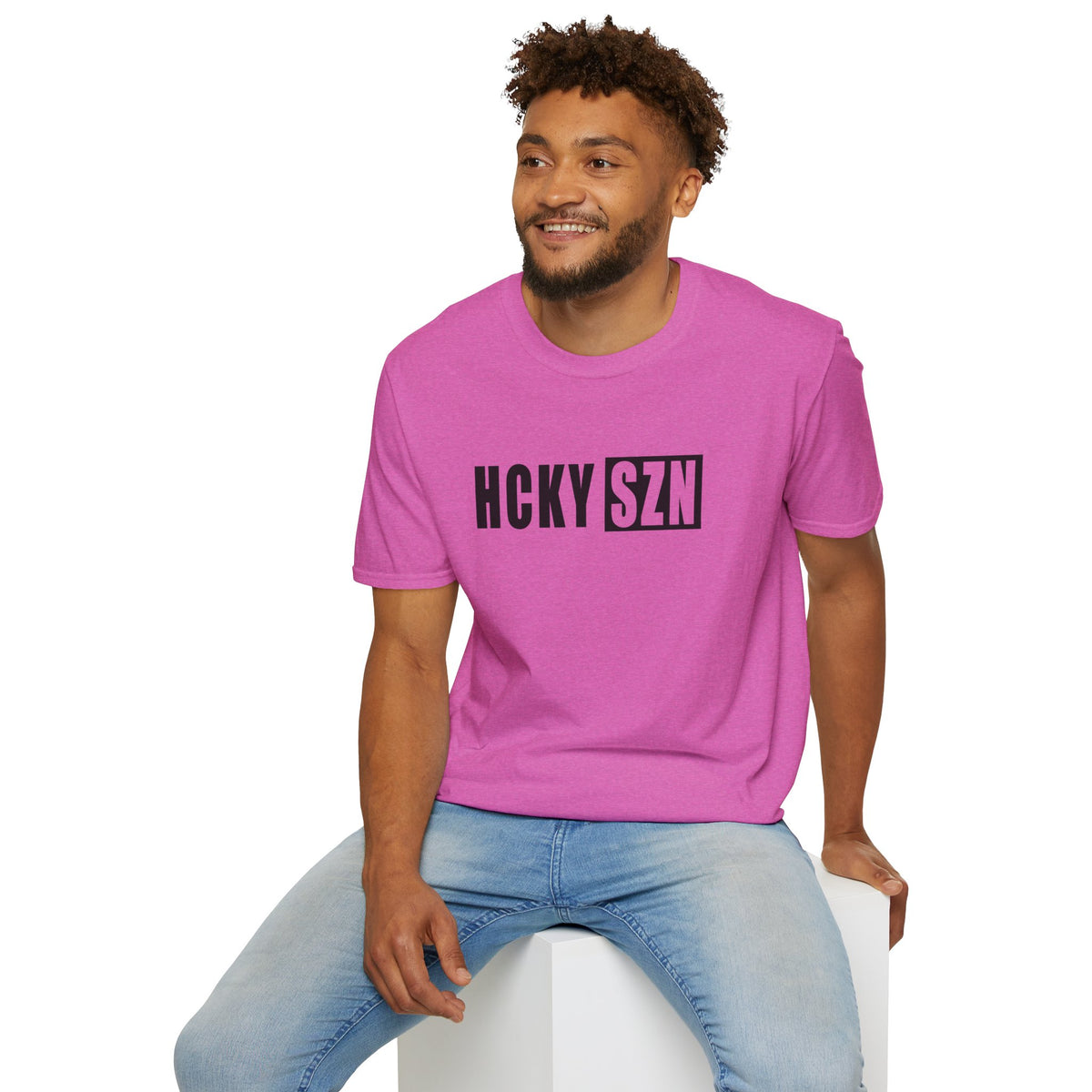 HCKY SZN Softstyle Tee Shirt (Heather Berry)