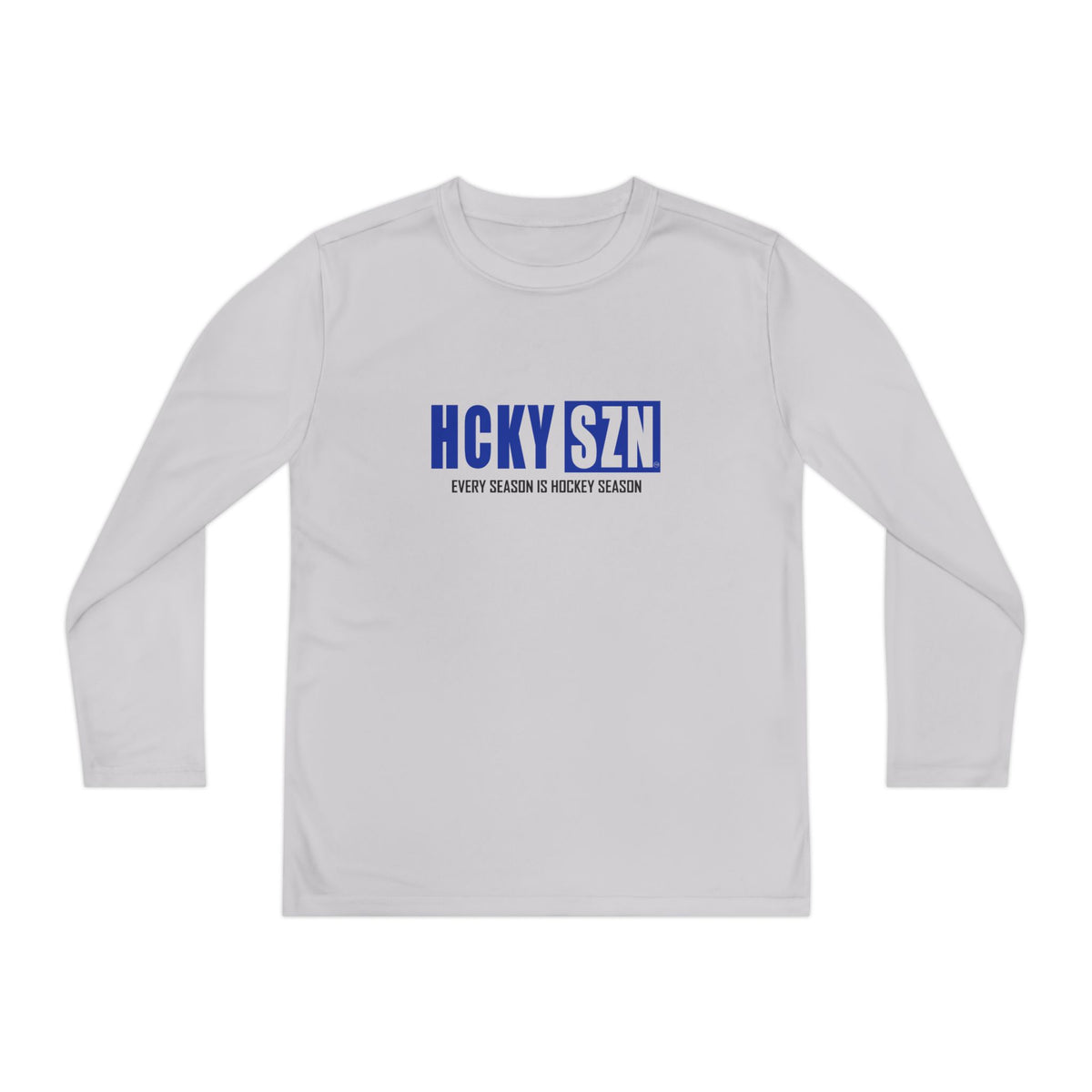 Every Season is HCKY SZN Youth Competitor Long Sleeve Tee (Blue Logo) - Various Colors