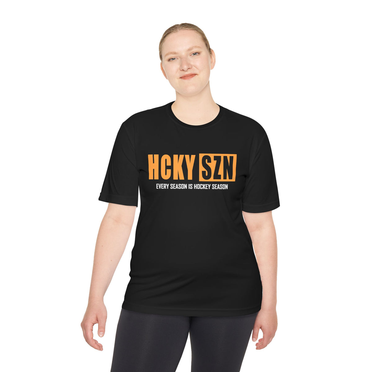 HCKYSZN Every Season Adult Performance Tee - Black/Mango