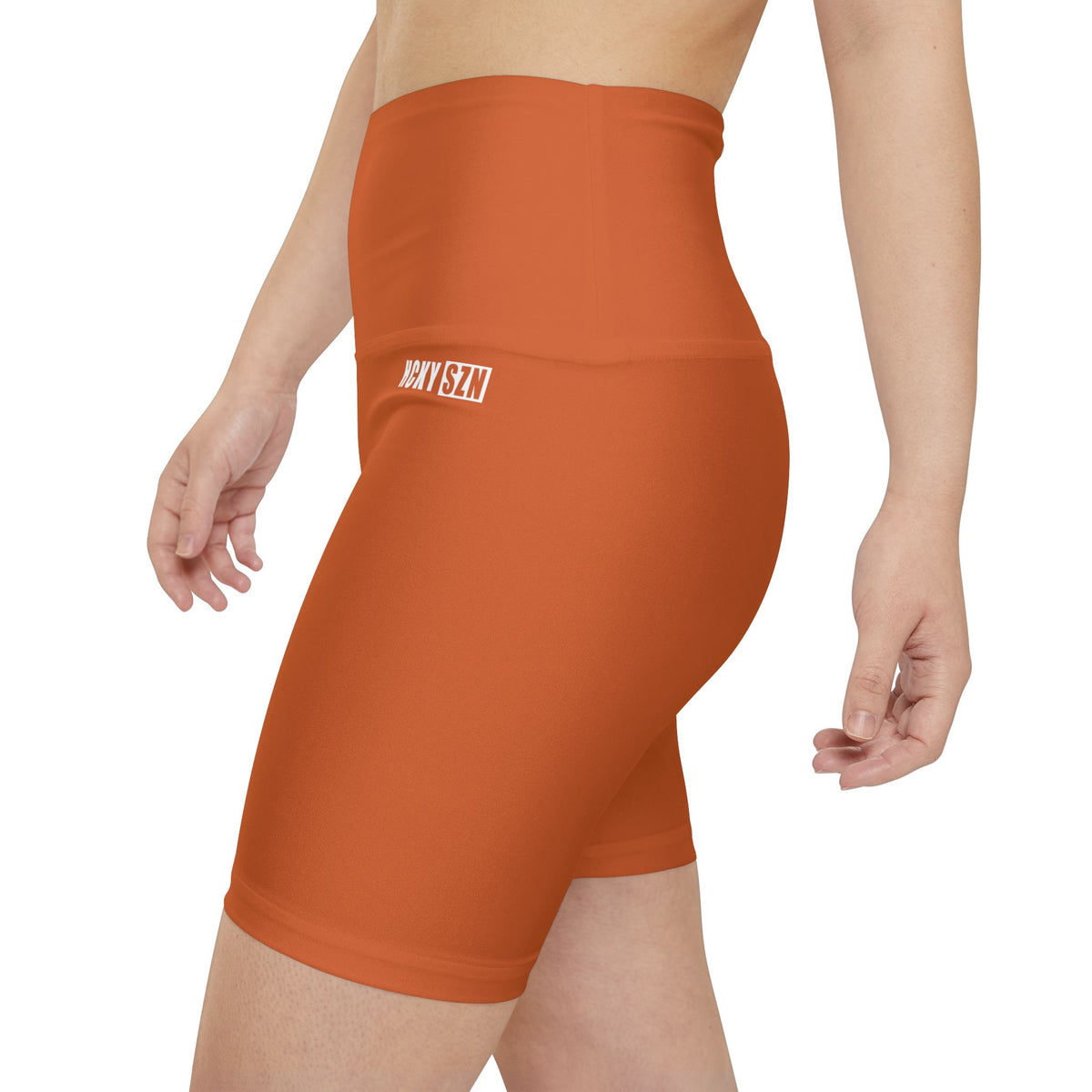 HKY SZN High Waisted Workout Shorts (Copper Orange)