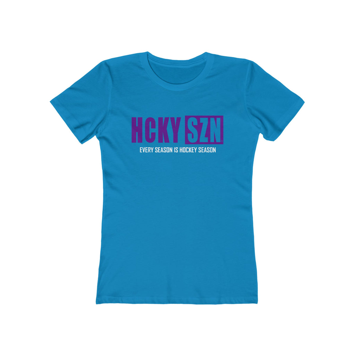 Every Season Is Hockey Season Women's Boyfriend Tee (Purple Logo) - Various Colors