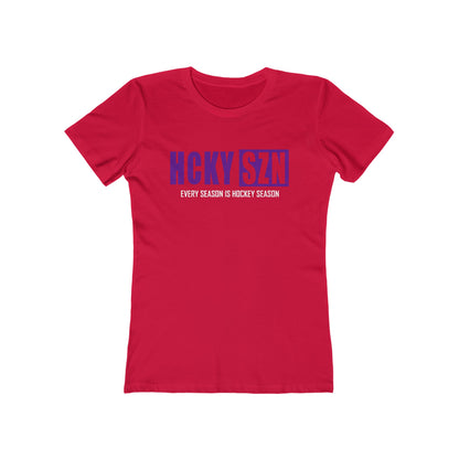 Every Season Is Hockey Season Women's Boyfriend Tee (Purple Logo) - Various Colors