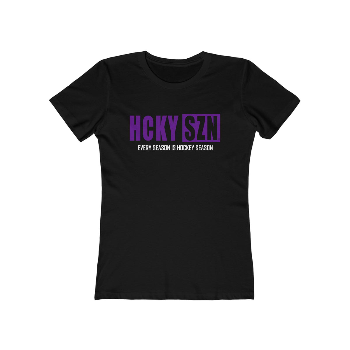 Every Season Is Hockey Season Women's Boyfriend Tee (Purple Logo) - Various Colors