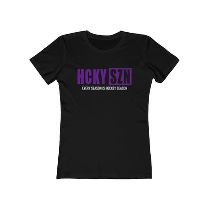 Every Season Is Hockey Season Women's Boyfriend Tee (Purple Logo) - Various Colors