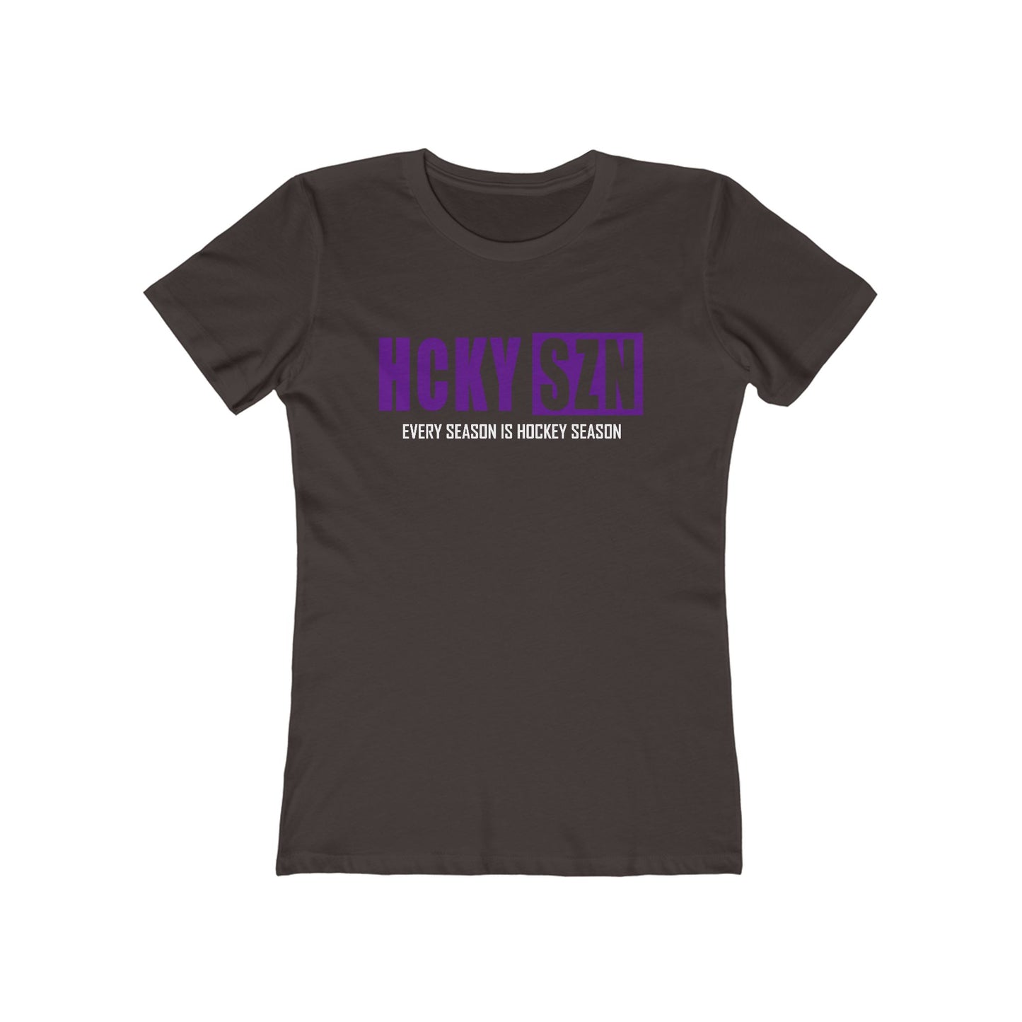 Every Season Is Hockey Season Women's Boyfriend Tee (Purple Logo) - Various Colors