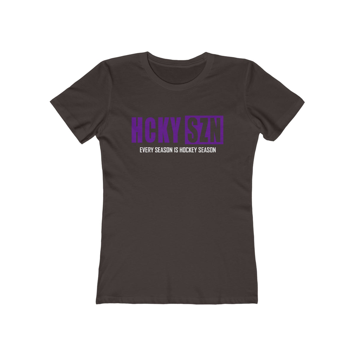 Every Season Is Hockey Season Women's Boyfriend Tee (Purple Logo) - Various Colors