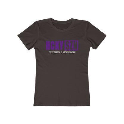 Every Season Is Hockey Season Women's Boyfriend Tee (Purple Logo) - Various Colors