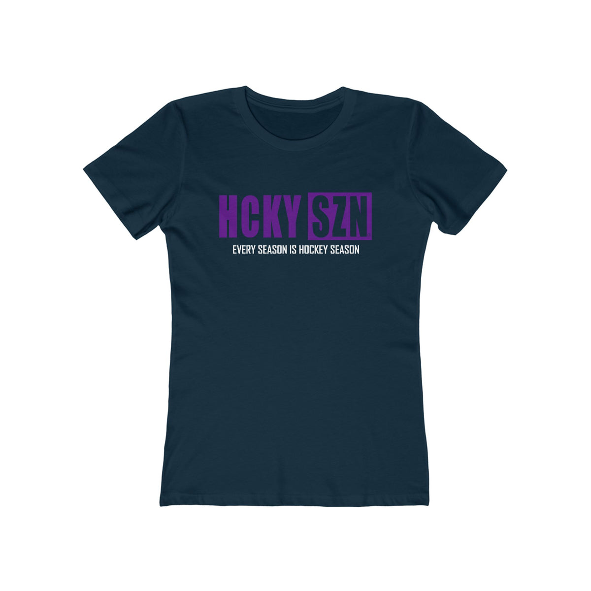 Every Season Is Hockey Season Women's Boyfriend Tee (Purple Logo) - Various Colors