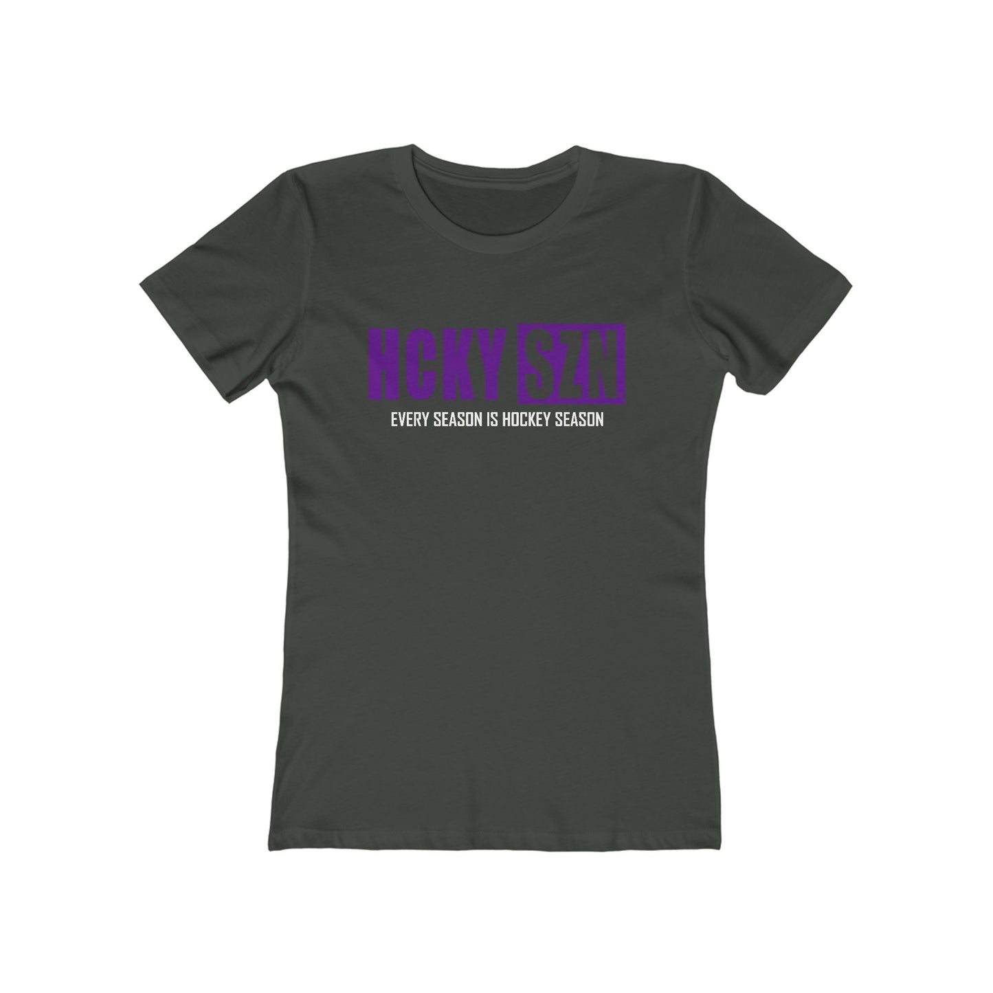 Every Season Is Hockey Season Women's Boyfriend Tee (Purple Logo) - Various Colors