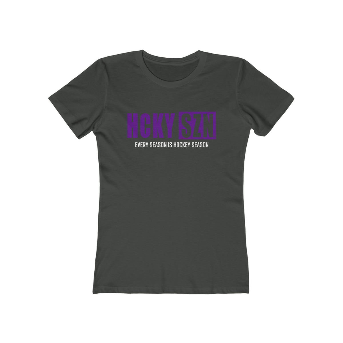 Every Season Is Hockey Season Women's Boyfriend Tee (Purple Logo) - Various Colors