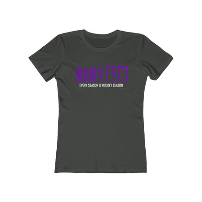 Every Season Is Hockey Season Women's Boyfriend Tee (Purple Logo) - Various Colors