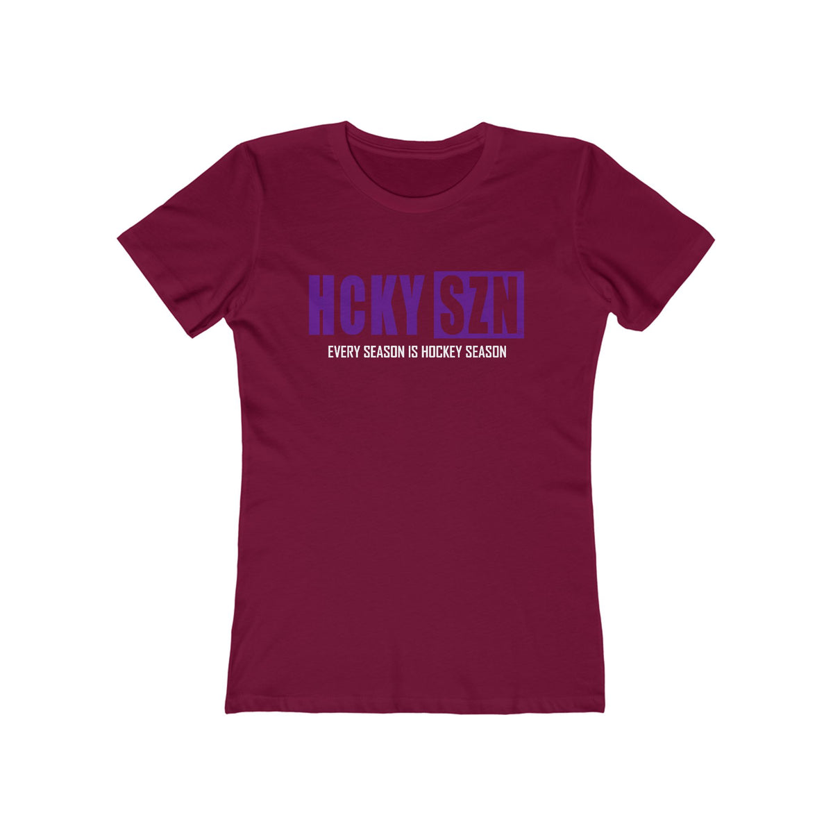 Every Season Is Hockey Season Women's Boyfriend Tee (Purple Logo) - Various Colors