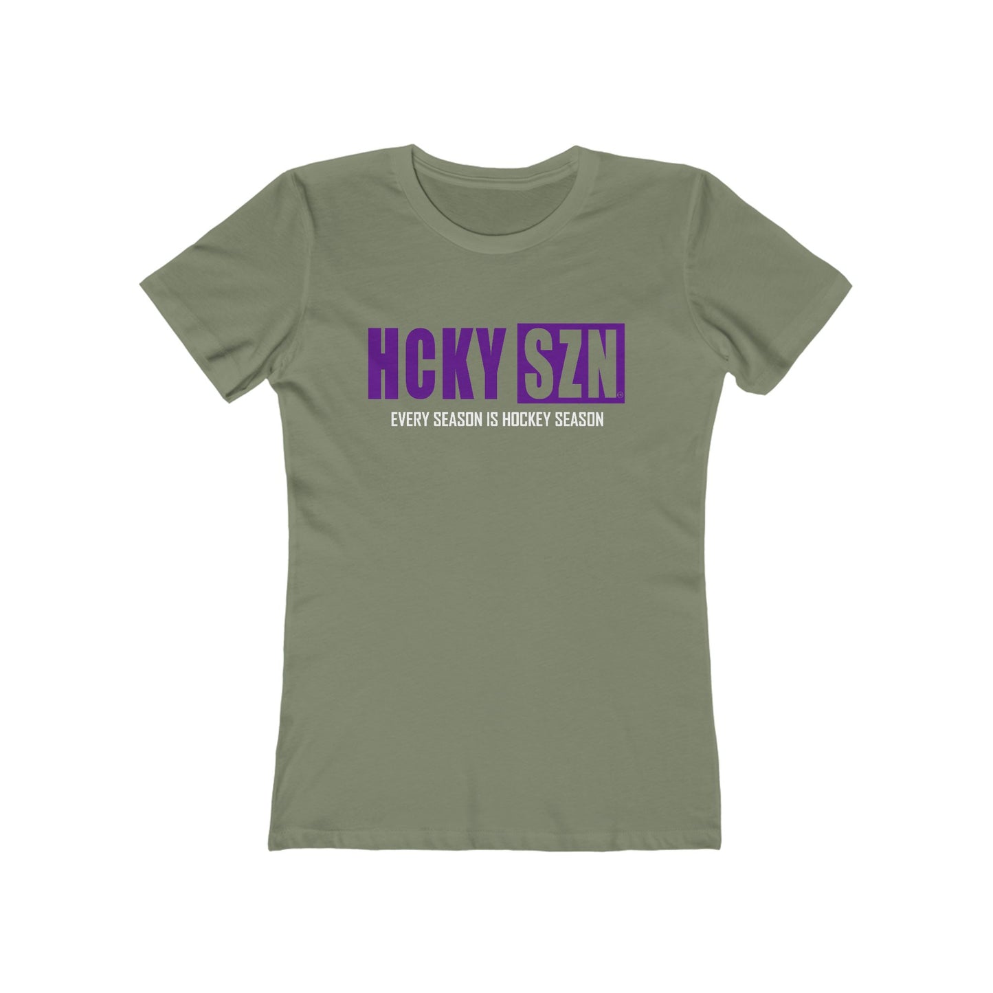 Every Season Is Hockey Season Women's Boyfriend Tee (Purple Logo) - Various Colors