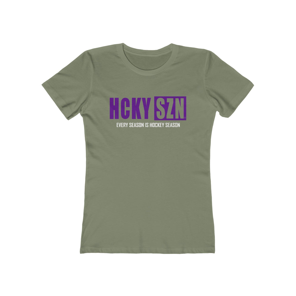 Every Season Is Hockey Season Women's Boyfriend Tee (Purple Logo) - Various Colors