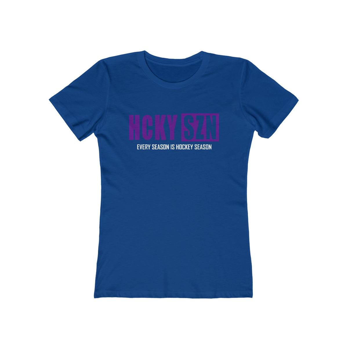 Every Season Is Hockey Season Women's Boyfriend Tee (Purple Logo) - Various Colors