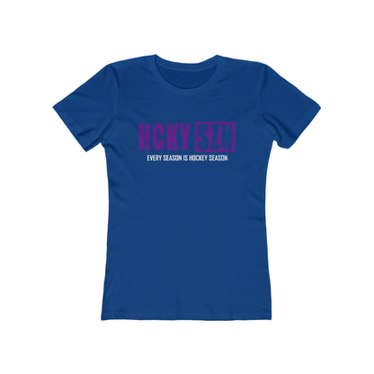 Every Season Is Hockey Season Women's Boyfriend Tee (Purple Logo) - Various Colors