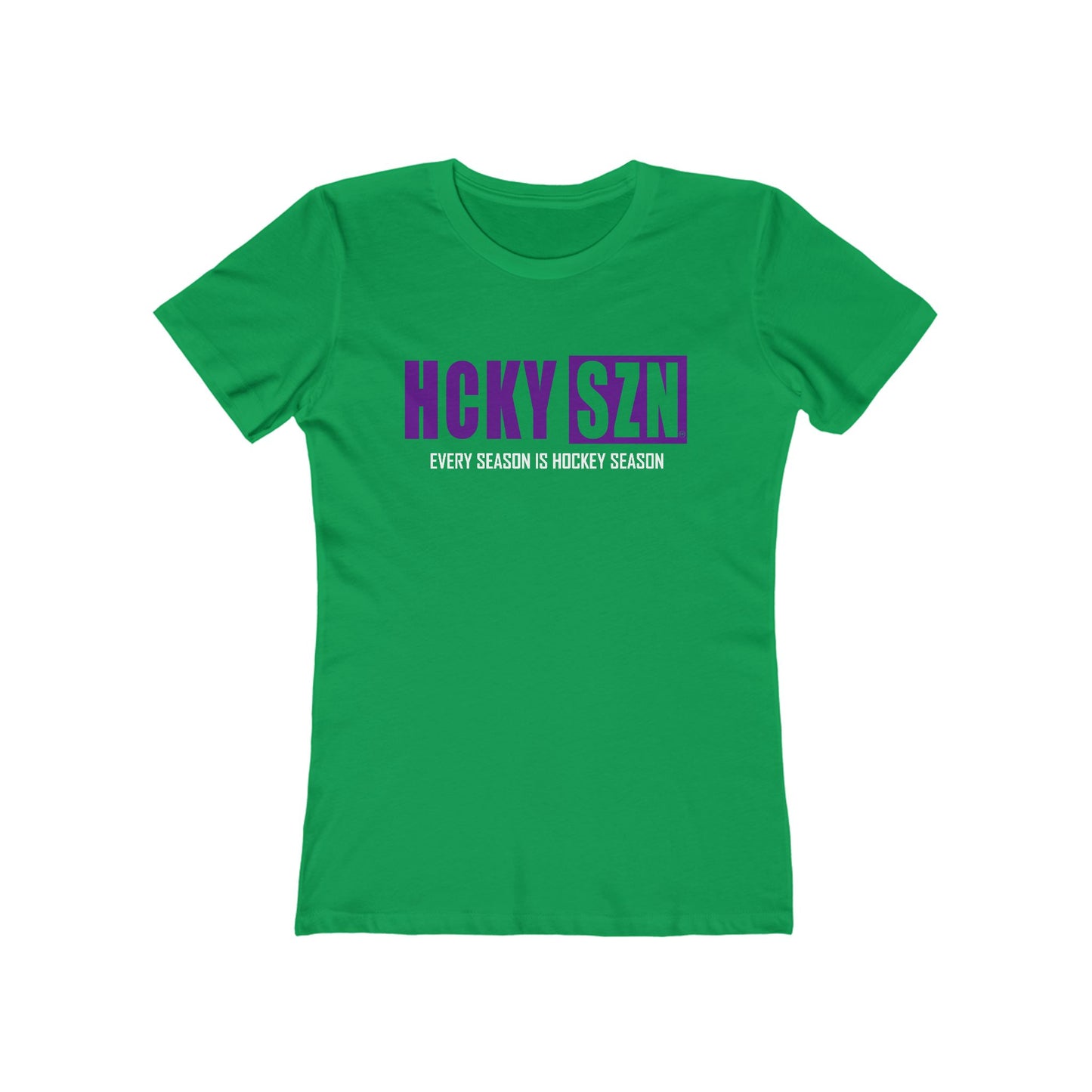 Every Season Is Hockey Season Women's Boyfriend Tee (Purple Logo) - Various Colors