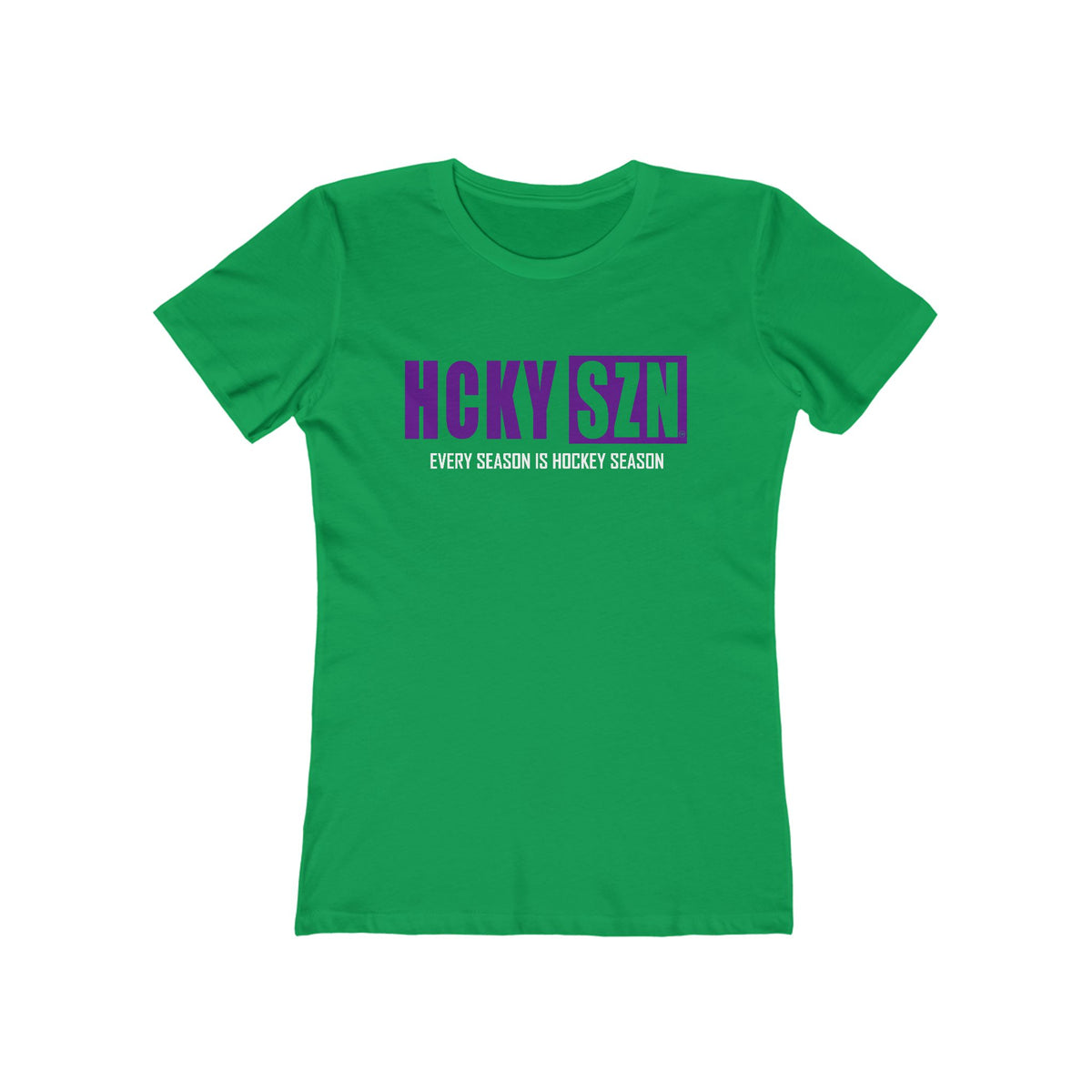 Every Season Is Hockey Season Women's Boyfriend Tee (Purple Logo) - Various Colors
