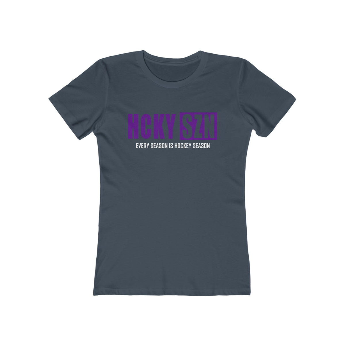 Every Season Is Hockey Season Women's Boyfriend Tee (Purple Logo) - Various Colors