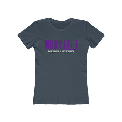 Every Season Is Hockey Season Women's Boyfriend Tee (Purple Logo) - Various Colors