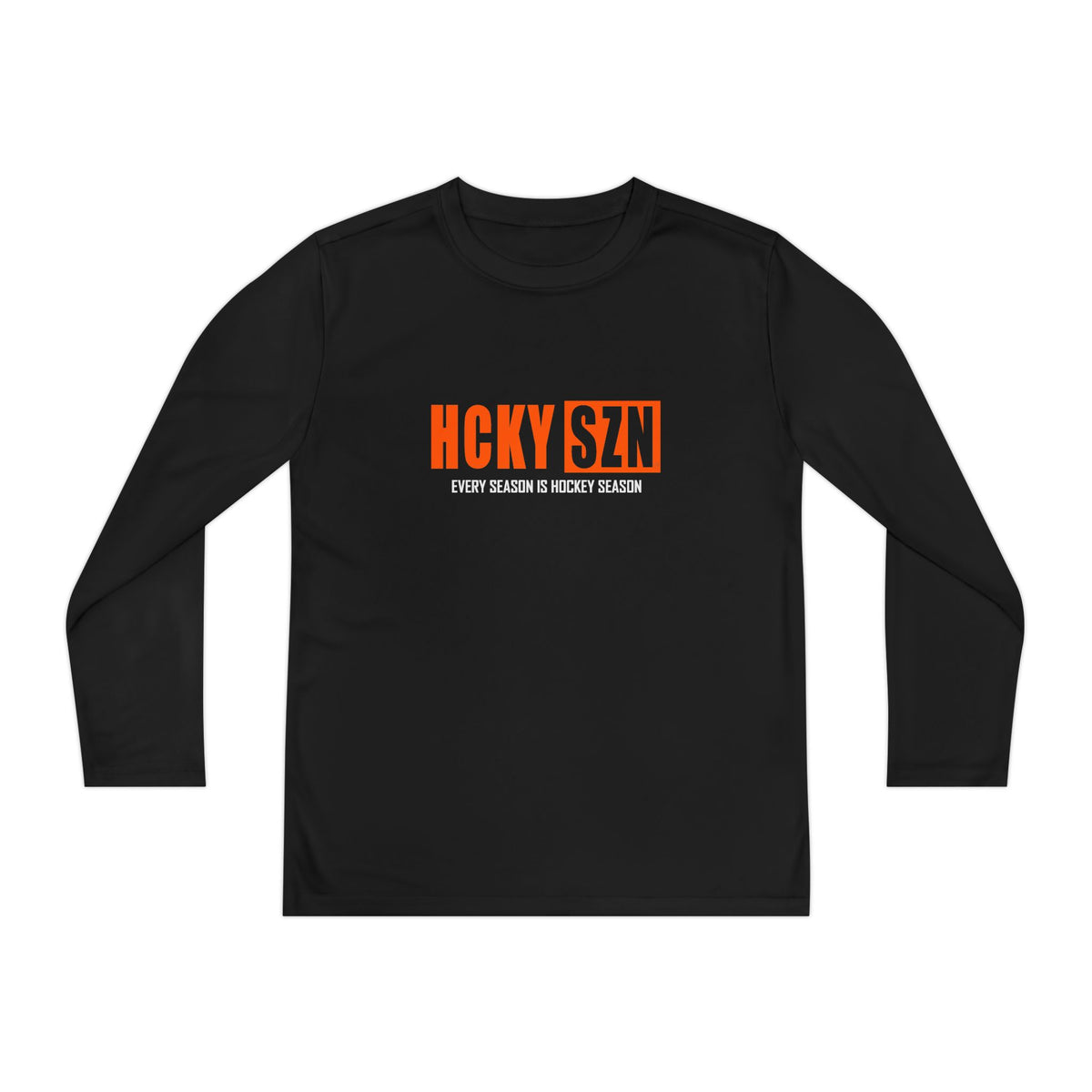 Every Season is HCKY SZN Youth Competitor Long Sleeve Tee (Orange Logo) - Various Colors