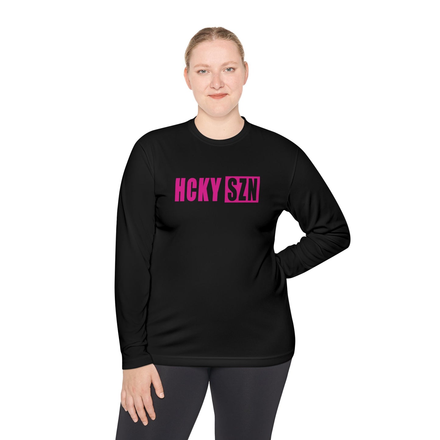 HCKY SZN Performance Long Sleeve Tee (Hot Pink Logo) - Various Colors