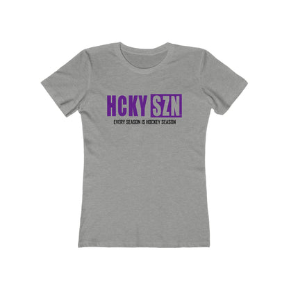 Every Season Is Hockey Season Women's Boyfriend Tee (Purple Logo) - Various Colors
