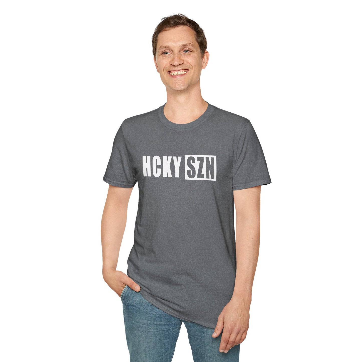 HCKY SZN Softstyle Tee Shirt (Heather Graphite)