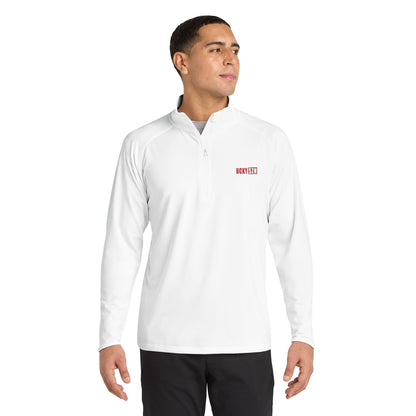 HCKY SZN Embroidered Quarter-Zip Pullover (White/Red)