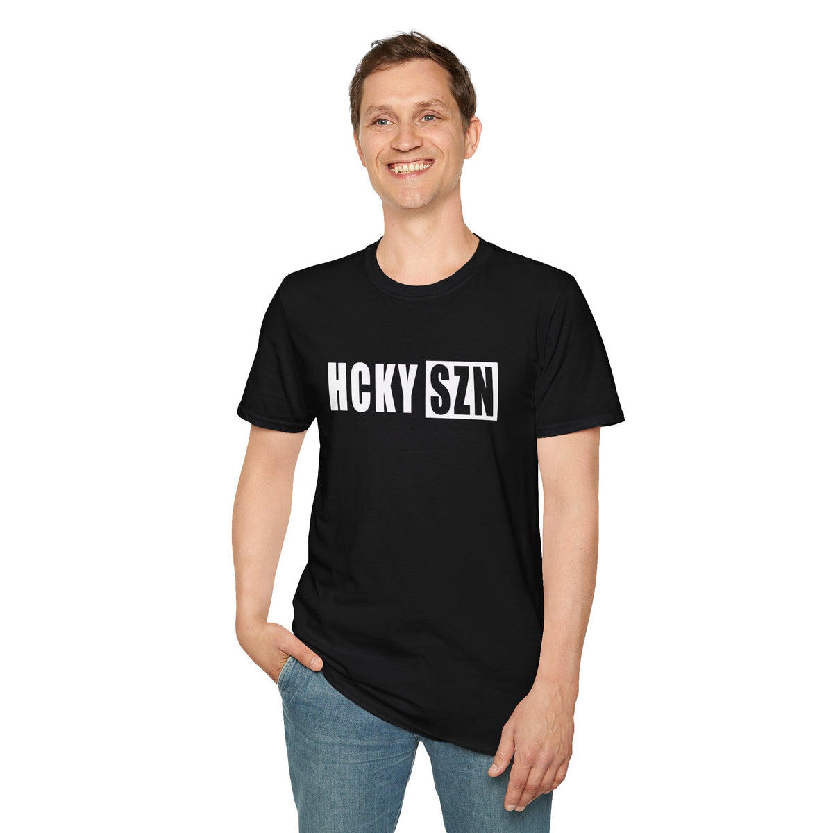 HCKY SZN Softstyle Tee Shirt (Black)
