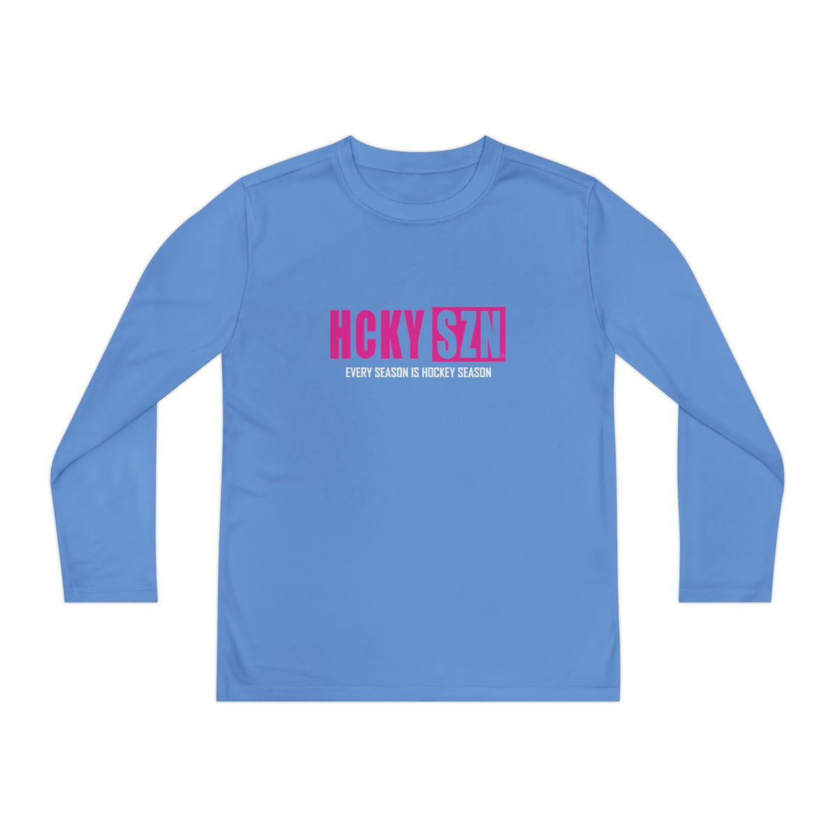 Every Season is HCKY SZN Youth Competitor Long Sleeve Tee (Hot Pink Logo) - Various Colors