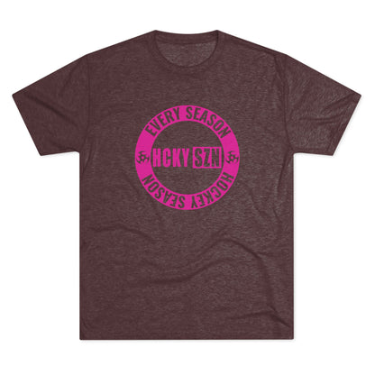 HCKY SZN Circle Logo TriBlend Tee Shirt (Hot Pink) - Various Colors