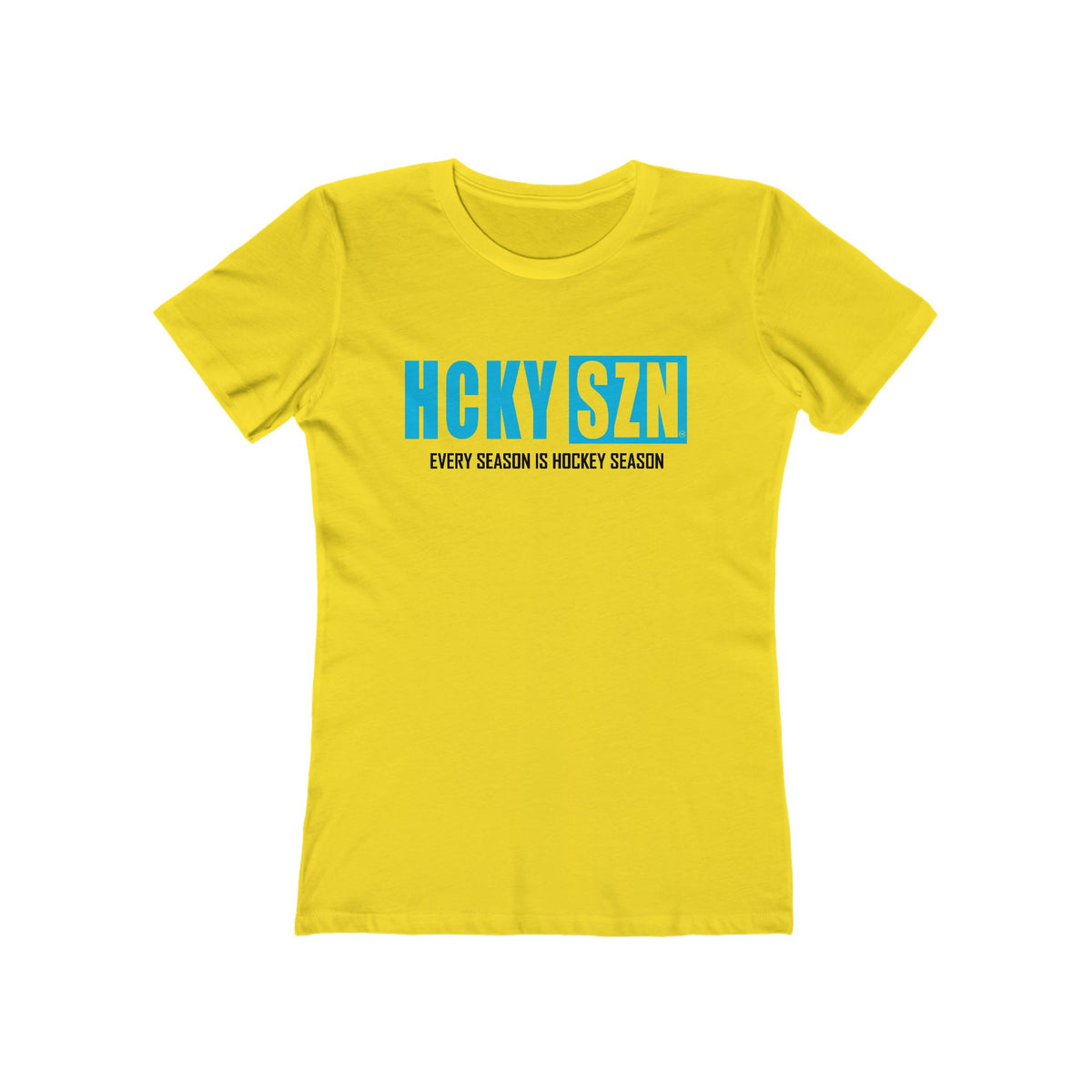 Every Season Is Hockey Season Women's Boyfriend Tee (Sky Blue Logo) - Various Colors