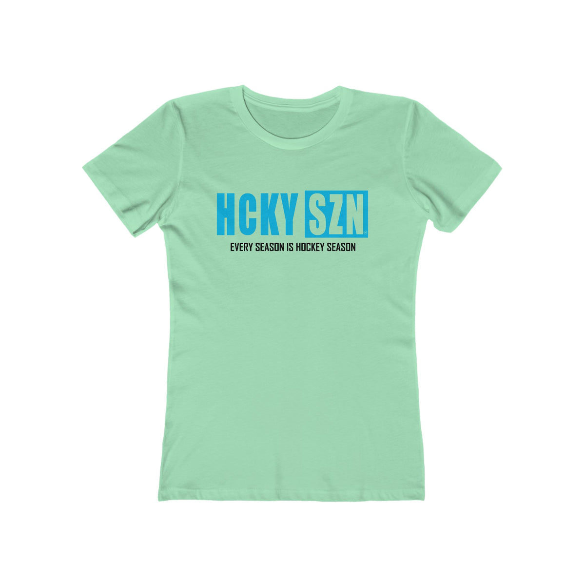 Every Season Is Hockey Season Women's Boyfriend Tee (Sky Blue Logo) - Various Colors
