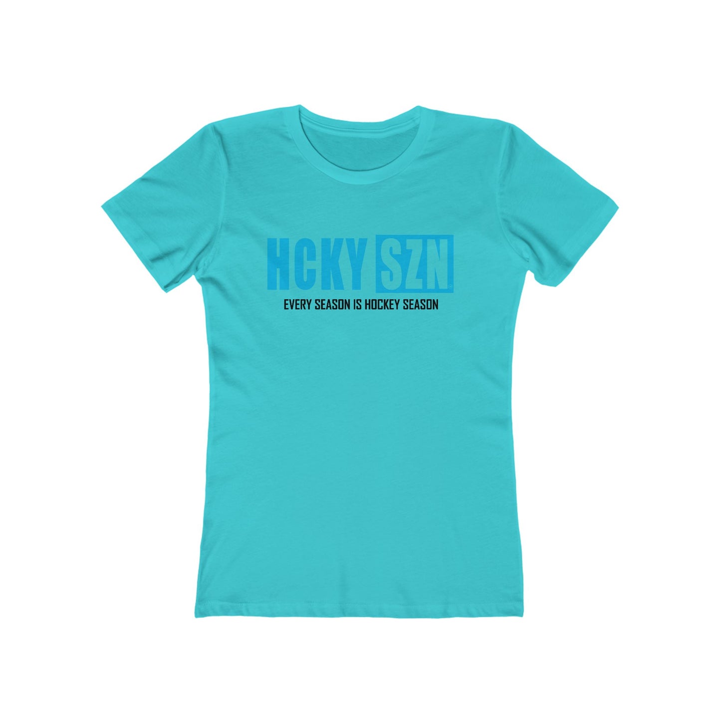 Every Season Is Hockey Season Women's Boyfriend Tee (Sky Blue Logo) - Various Colors