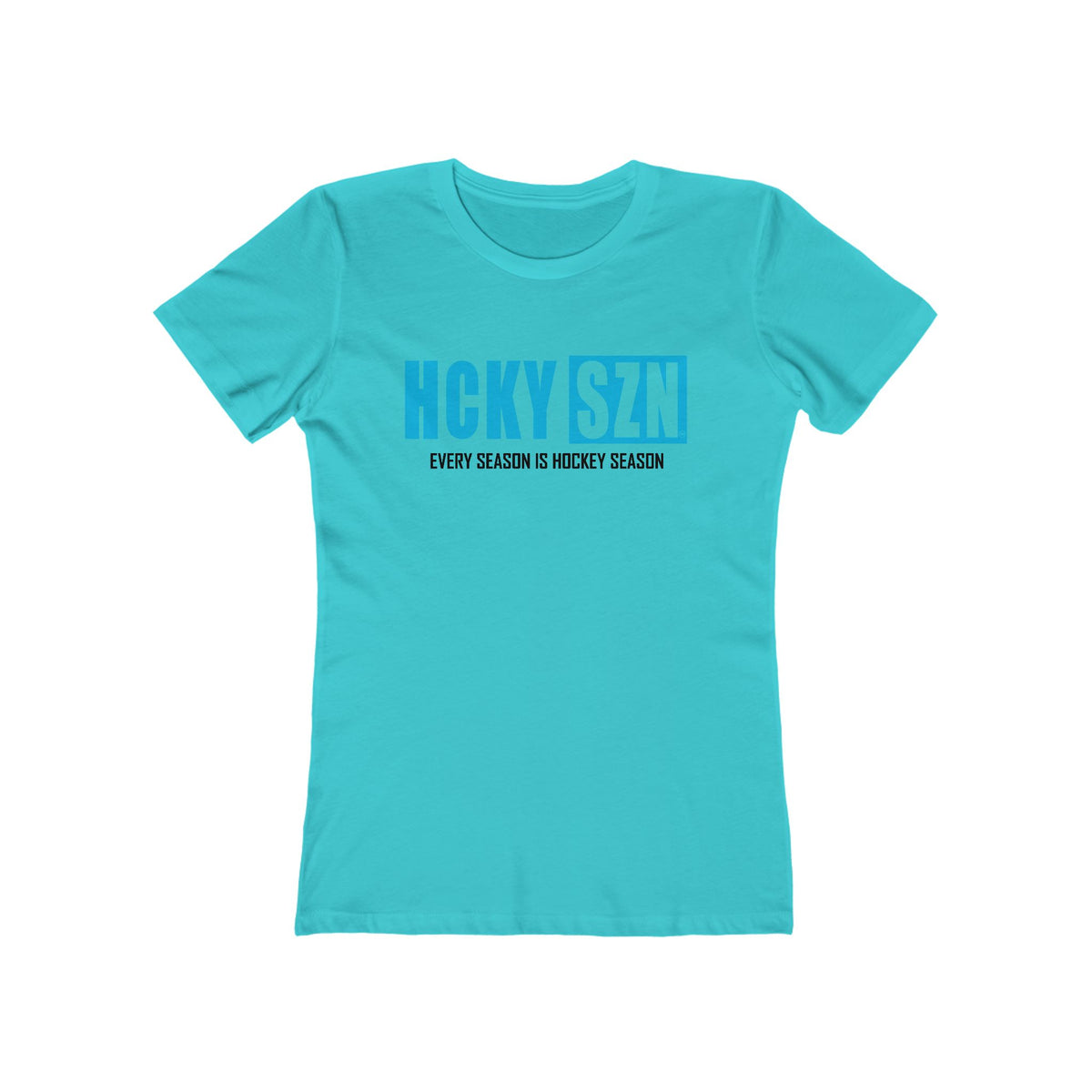Every Season Is Hockey Season Women's Boyfriend Tee (Sky Blue Logo) - Various Colors